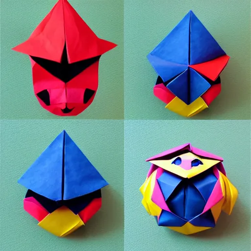 Prompt: origami kirby art diy