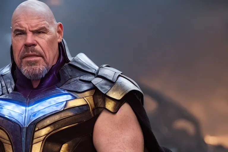 Prompt: promotional still of brian cox as thanos, 4 k, highly detailed,