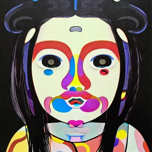 Prompt: a surreal portrait of a girl by takashi murakami