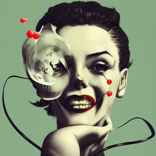 Image similar to anime skull portrait woman, balloons, marilyn monroe, elegant, highly detailed, hard shadows and strong rim light, art by jc leyendecker and atey ghailan and sachin teng