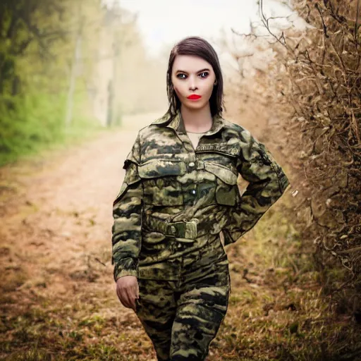 Beautiful girl wearing army clothes Stock Photo by ©muro 68799781