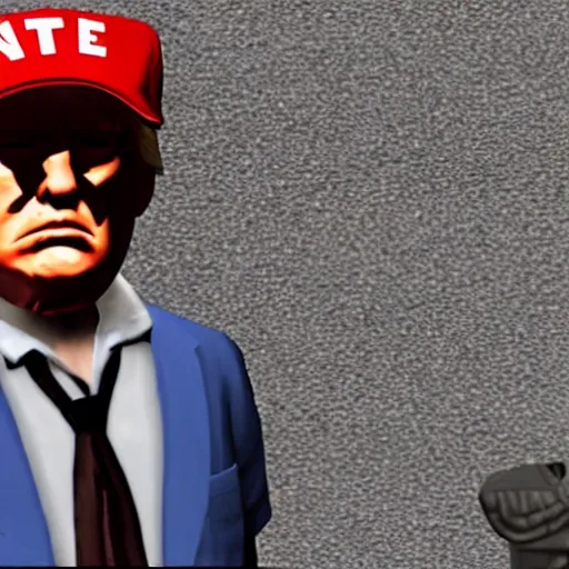 Prompt: donald trump in a gang outfit in gta.