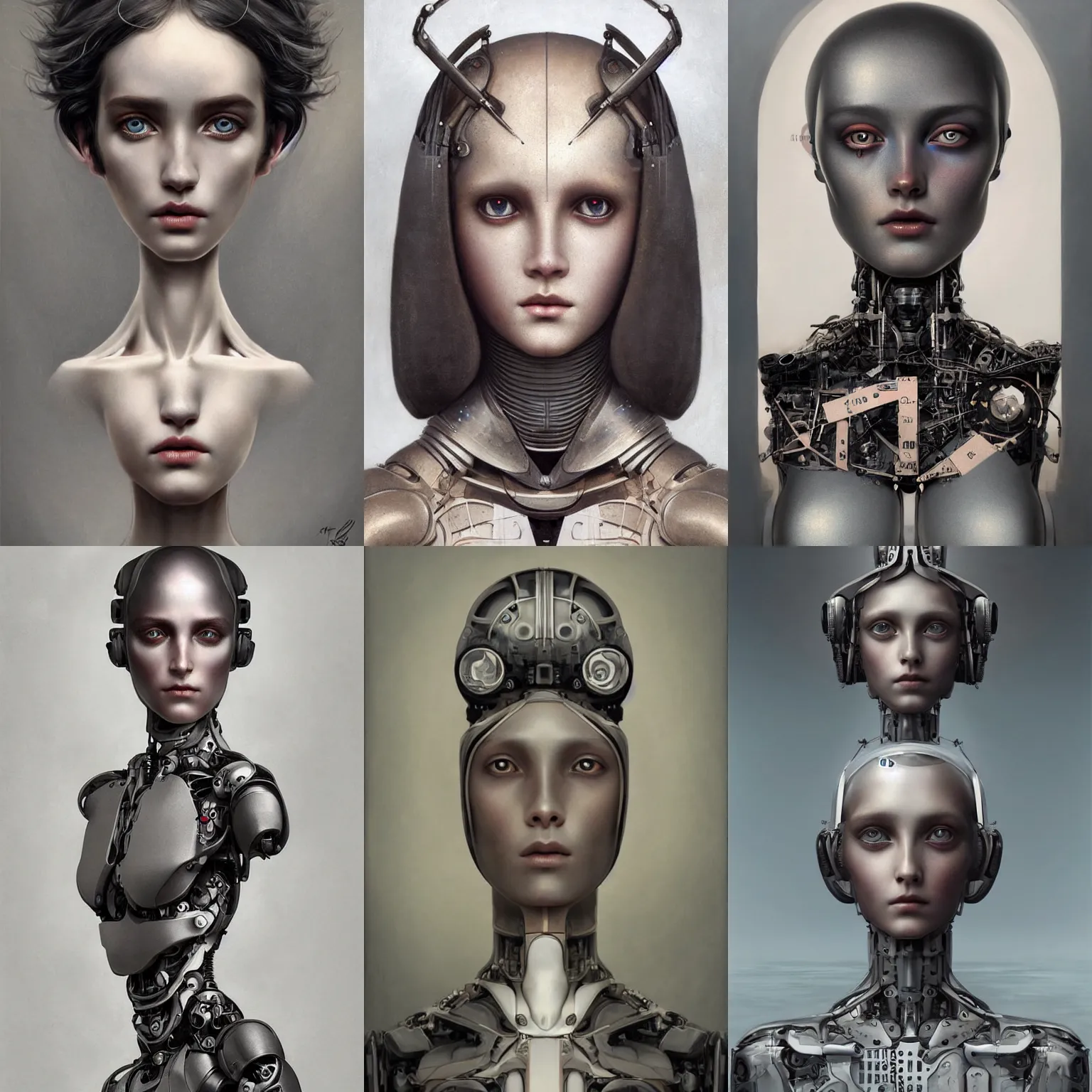 Prompt: humanoid robot, highly detailed, expressive eyes, beautiful symmetric body, perfect proportions, award winning, by Tom Bagshaw