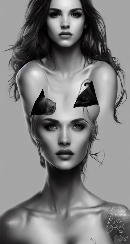 Prompt: portrait of a beautiful woman in black and white, photorealistic, upper body, art by diego fazio and diegoKoi and artgerm, concept art, hyper sharp focus, 8k highly detailed