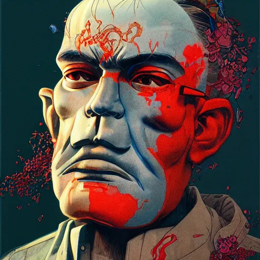 Image similar to prompt : soviet doomer portrait soft light painted by james jean and katsuhiro otomo and erik jones, inspired by akira anime, smooth face feature, intricate oil painting, high detail illustration, sharp high detail, manga and anime 1 9 9 9