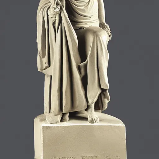 Prompt: an academic drawing of a gips statue of Seneca