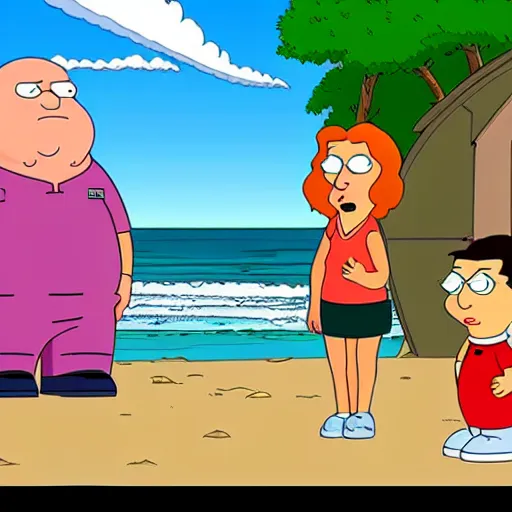 Prompt: normandy beach, family guy