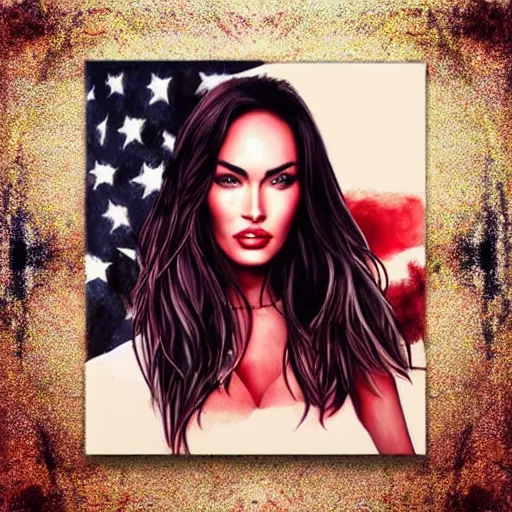 Image similar to “Beautiful Megan Fox Red pencil paintings, only red white colors, ultra detailed portrait, 4k resolution”