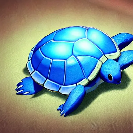 Image similar to pokemon card pokemon realistic, render, unreal beautiful turtle, a ocean and its beautiful fancy, a himself for a blue foreground light