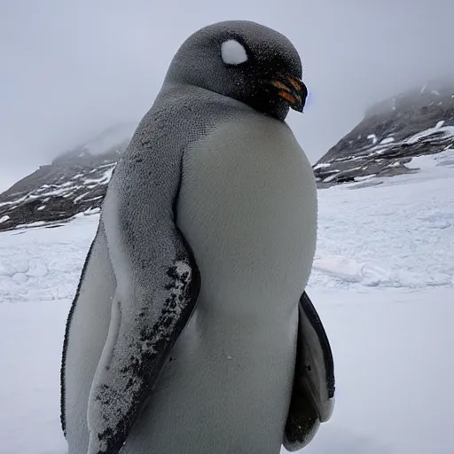 Prompt: “researchers in Antarctica discover a giant stone statue in the shape of a penguin” n -5