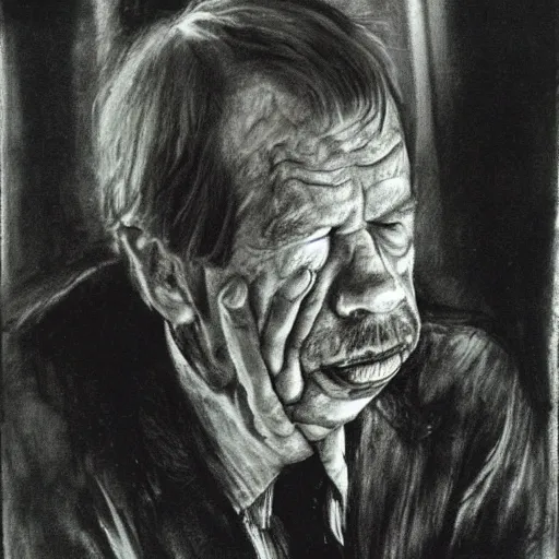 Image similar to vaclav havel drawn by kaja saudek