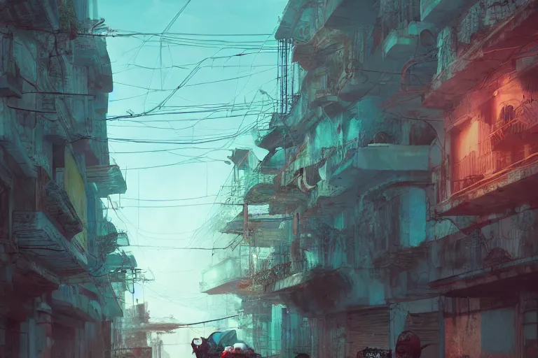 Image similar to La Habana, year 2049, cyberpunk, extremely realistic, highly detailed, concept art, trending on artstation, depth of field, moment cinebloom filter, cinematic color,