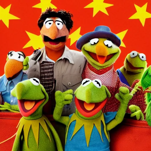 Prompt: the muppets in the movie platoon 4k, high detail, high-resolution photograph, gory, war, vietnam
