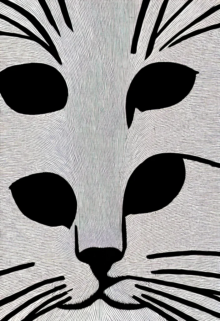 Prompt: extreme closeup of a single cats face, hyper minimalist geometric flat color solid spot color, 9 0 s graphic design art poster design in the style of die gestalten verlag