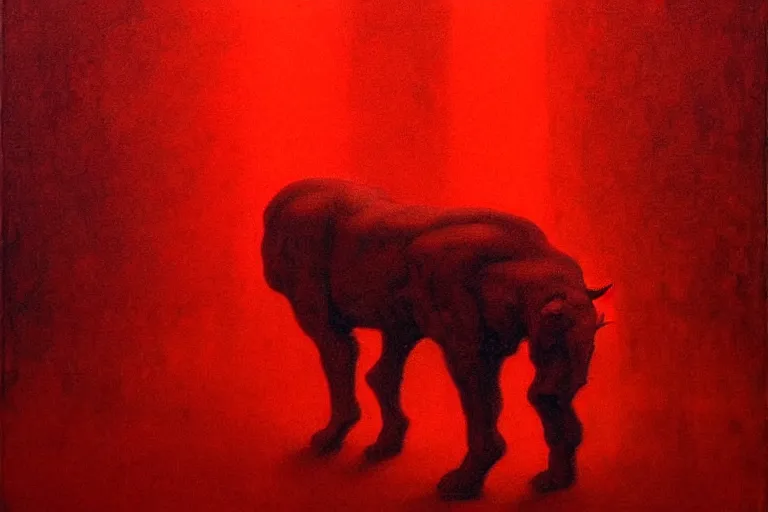 Image similar to only with red, caesar, a red tiger, in hoc signo vinces, win, an ancient path, in the style of beksinski, part by hopper, part by rodcenko, part by hofbauer, intricate composition, red by caravaggio, insanely quality, highly detailed, masterpiece, red light, artstation