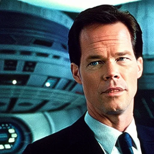 Prompt: mark rutte in the movie star trek : first contact ( 1 9 9 6 )