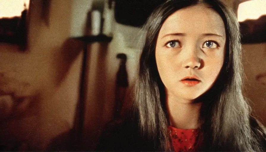 Prompt: 7 0 s film still from a horror movie starring olivia hussey, kodachrome, cinecolor, cinestill, film grain, film texture, retro, cinematic, high resolution, photorealism,