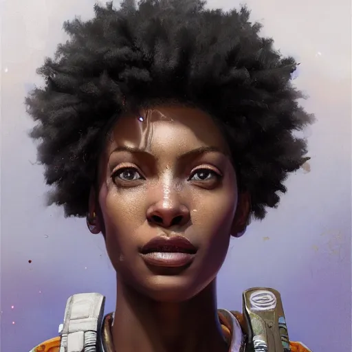 Image similar to highly detailed portrait of an african american woman in with the exosuitin gta v, stephen bliss, unreal engine, fantasy art by greg rutkowski, loish, rhads, ferdinand knab, makoto shinkai and lois van baarle, ilya kuvshinov, rossdraws, tom bagshaw, global illumination, radiant light, detailed and intricate environment