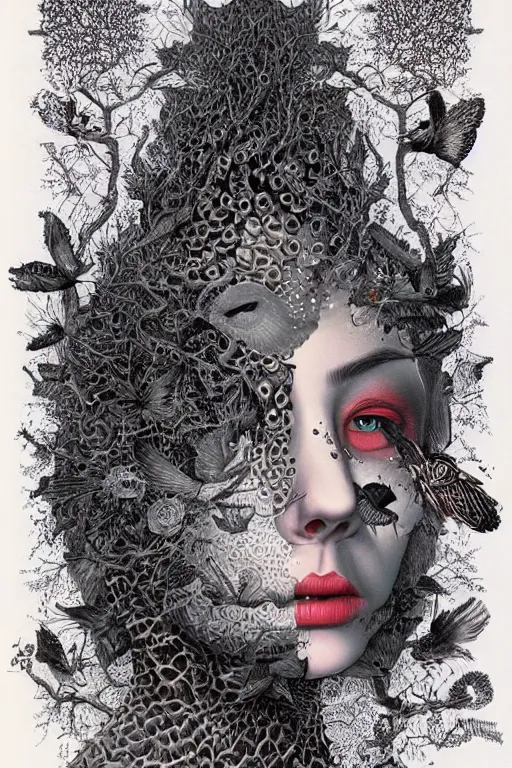 Prompt: cell shaded optical illusion by dan hillier color work by daniel merriam
