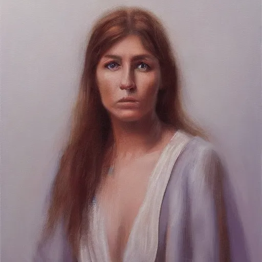 Prompt: Silence. silence is a portrait of a woman painted by Zdzislaw Beskinski, 8k, photorealistic resolution