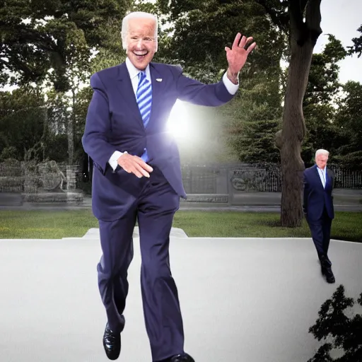 Image similar to biden using his super move st the white house, digital photography