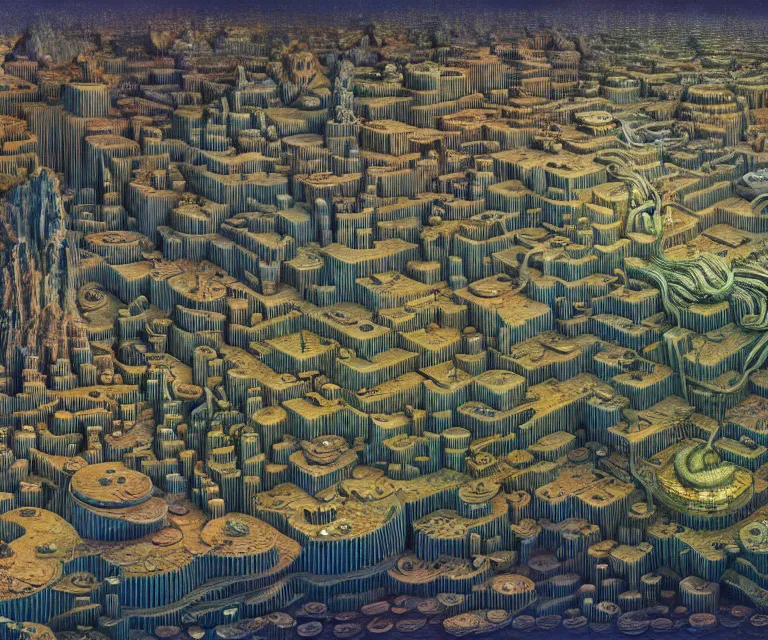 Prompt: hyper detailed 3d render like a Oil painting - advanced alien city at the bottom of the sea, by Jacek Yerka, Mariusz Lewandowski, Houdini algorithmic generative render, Abstract brush strokes, Masterpiece, Edward Hopper and James Gilleard, Zdzislaw Beksinski, Mark Ryden, Wolfgang Lettl, hints of Yayoi Kasuma, octane render, 8k