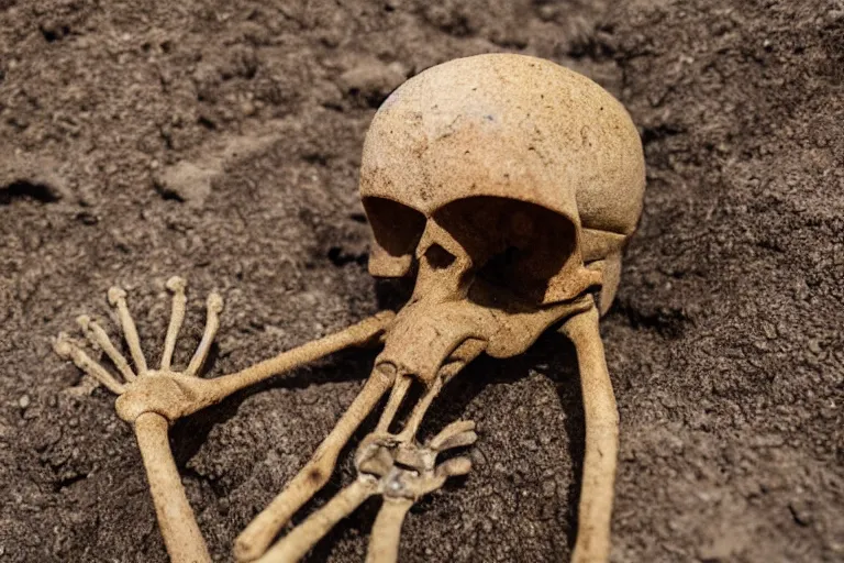 Image similar to fossilized muppet skeleton archaeology expedition photography