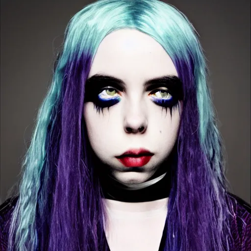Prompt: billie eilish as a witch by tim burton