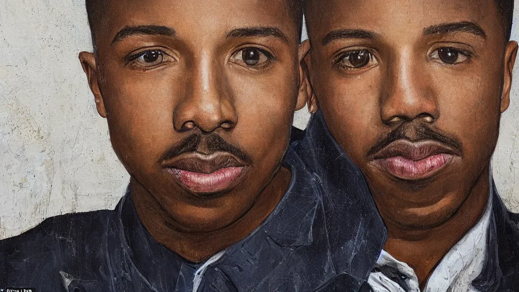 Image similar to positivism cloistered detailed portrait of michael b. jordan at elderly age of 1 0 5