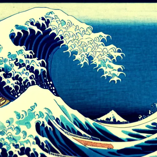 Image similar to baseballs wave, by Hokusai, detailed, very detailed, 4k