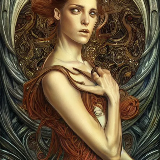 Image similar to an art nouveau painting in the style of donato giancola, and in the style of charlie bowater, and in the style of luis royo. symmetry, smooth, sharp focus, semi - realism, intricate detail.