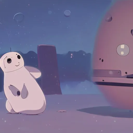 Image similar to baby harp seal fighting aliens in space, year 2 3 0 0, atey ghailan, goro fujita, studio ghibli, rim light, sharp lighting, clear focus, very coherent,