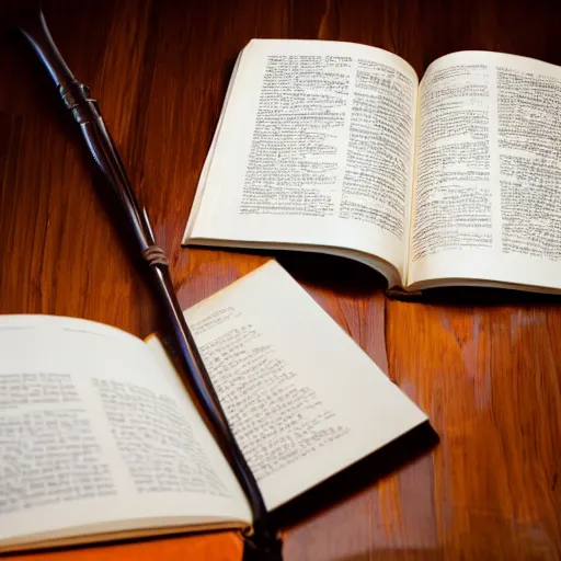 Prompt: studio photography of book with drum sticks, DLSR Photograph