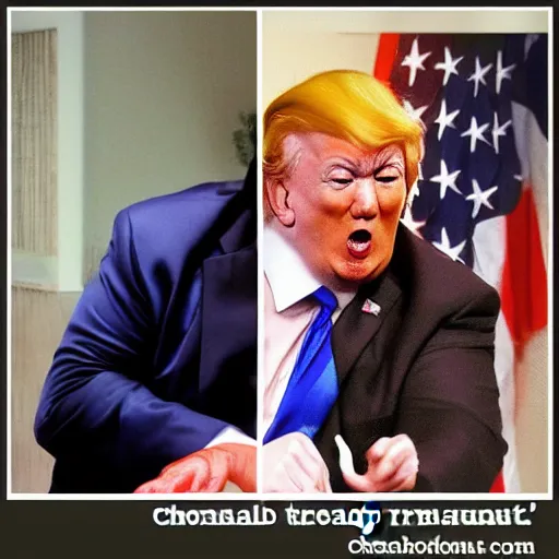 Image similar to chonald drump, the frumpy dumpy chow cousin of domalt trumpet