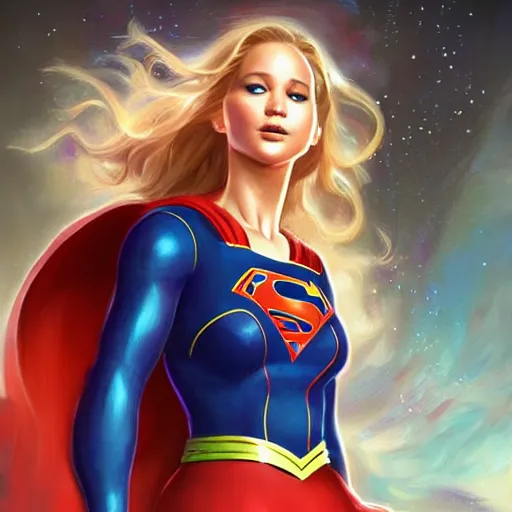 Jennifer Lawrence As Supergirl By Stanley Artgerm Lau Stable