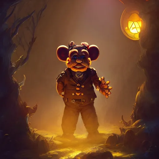 Freddy fazbear fan art in disco elysium style