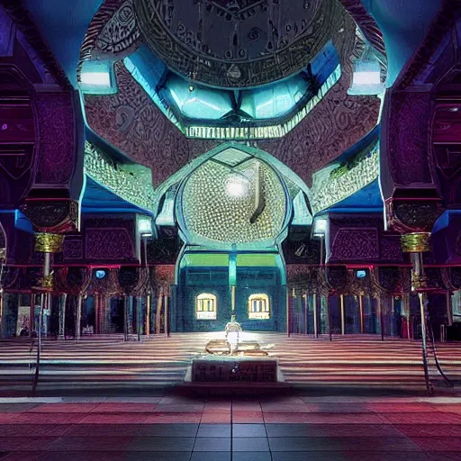 Prompt: cyberpunk mosque