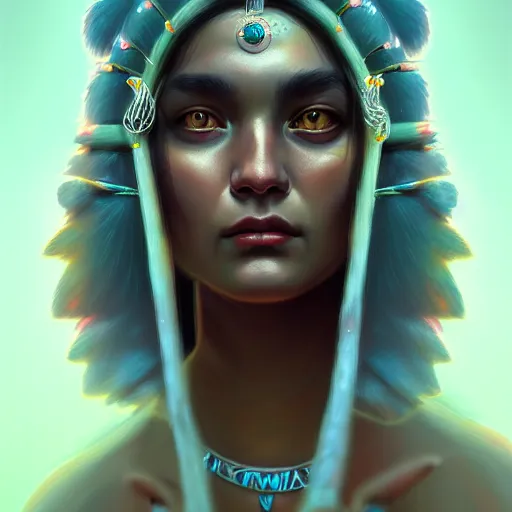 Prompt: tribe goddess, highly detailed, digital painting, artstation, concept art, soft light, sharp focus, illustration