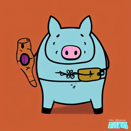 Image similar to pig from adventure time by pendleton ward, adventure time cartoon, adventure time style, adventure time by adam muto