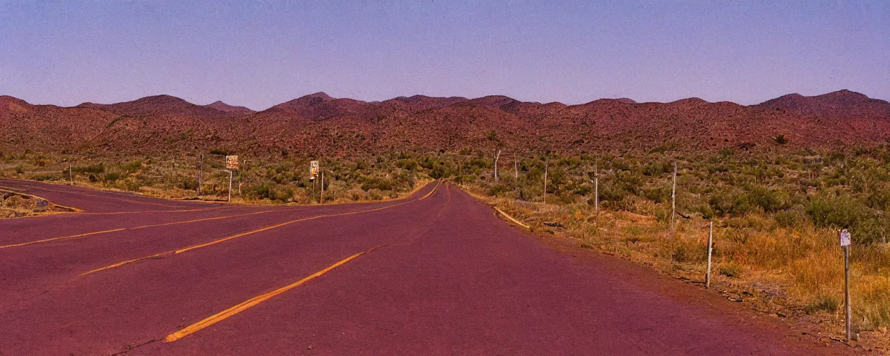 Prompt: spaghetti advertisement, highway 5 0, arizona, sunset, canon 2 0 mm, shallow depth of field, kodachrome, in the style of david hockney