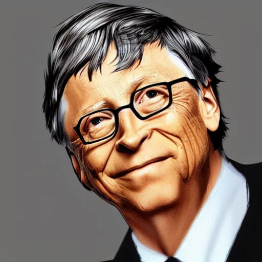 Prompt: Bill gates wearing Rin Tohsaka's clothing, drawn in the style of Stanley Artgerm Lau, extremely detailed