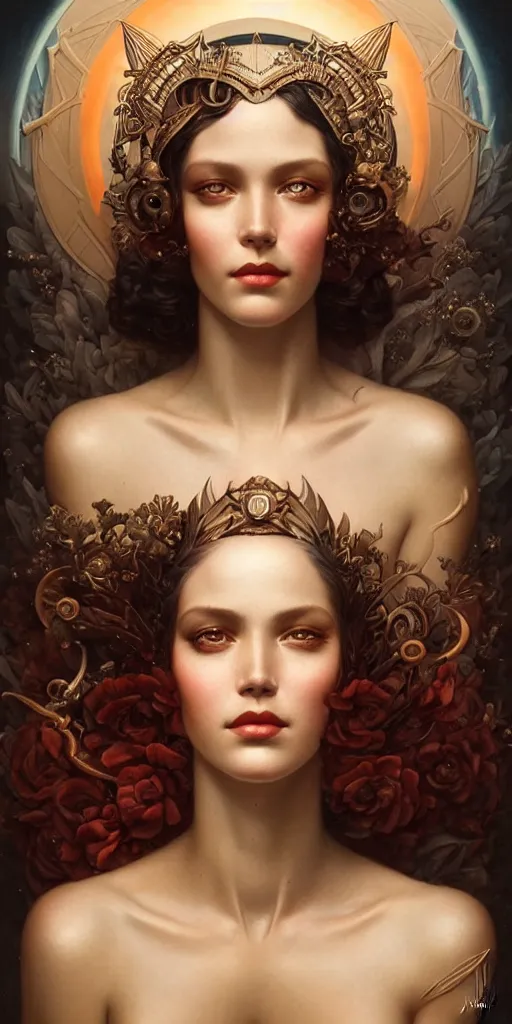 Prompt: a beautiful hyperrealistic portrait pose of a stunning Art Deco model in a sunbeam, intricate, elegant, highly detailed, smooth, sharp focus, award-winning, masterpiece, in the style of Tom Bagshaw, Cedric Peyravernay, Peter Mohrbacher