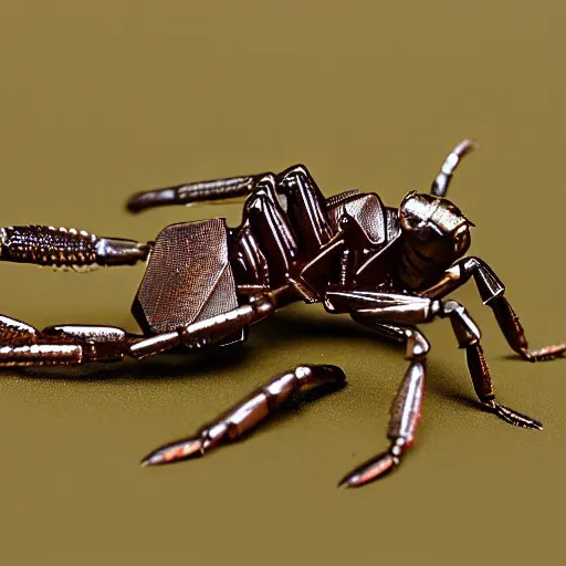 Prompt: a metallic scorpion