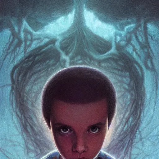 Image similar to vecna from stranger things, artstation hall of fame gallery, editors choice, #1 digital painting of all time, most beautiful image ever created, emotionally evocative, greatest art ever made, lifetime achievement magnum opus masterpiece, the most amazing breathtaking image with the deepest message ever painted, a thing of beauty beyond imagination or words