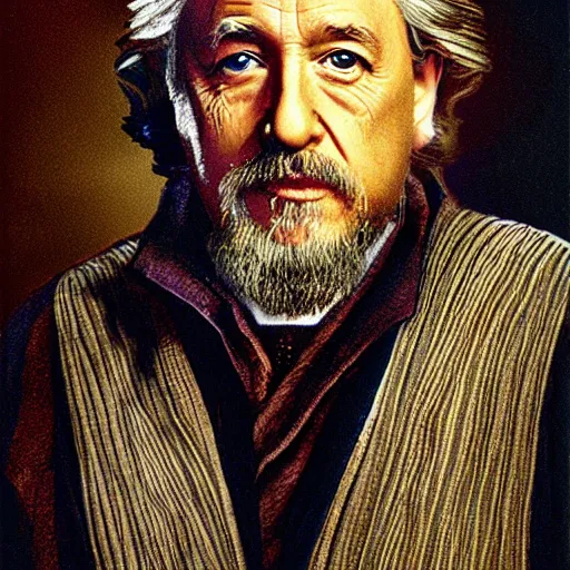 Prompt: obiwan einstein portrait