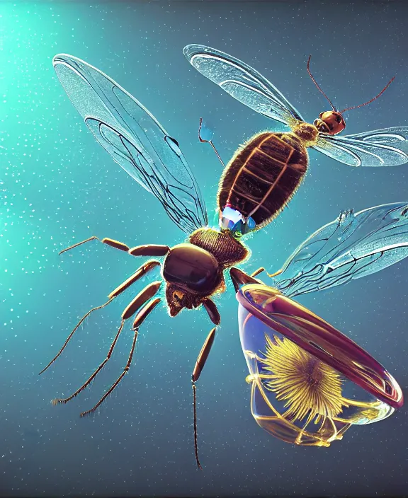 Prompt: opulent transparent clear see - through image of insects, botany, neon lights, milky way environment, ultra realistic, concept art, surrealism, photorealistic, octane render, 8 k, unreal engine. art by piet mondrian and nori inoguchi and sam kaplan and zachary goulko and christopher marley and artgerm