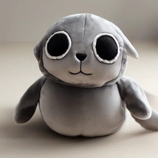 Prompt: evil baby seal plush toy,