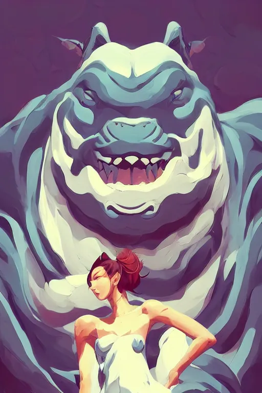 Image similar to monster dog, big, smooth, centered, solid bacgkround, median photoshop filter cutout vector behance, hd by artgerm, jesper ejsing, by rhads, makoto shinkai and lois van baarle, ilya kuvshinov, rossdraws, illustration, art by ilya kuvshinov and gustav klimt