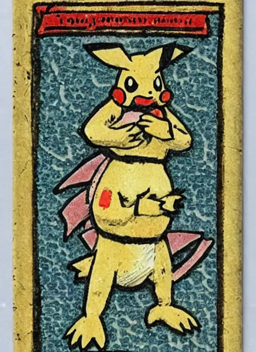 Prompt: a pokemon card from the 1 3 0 0 s