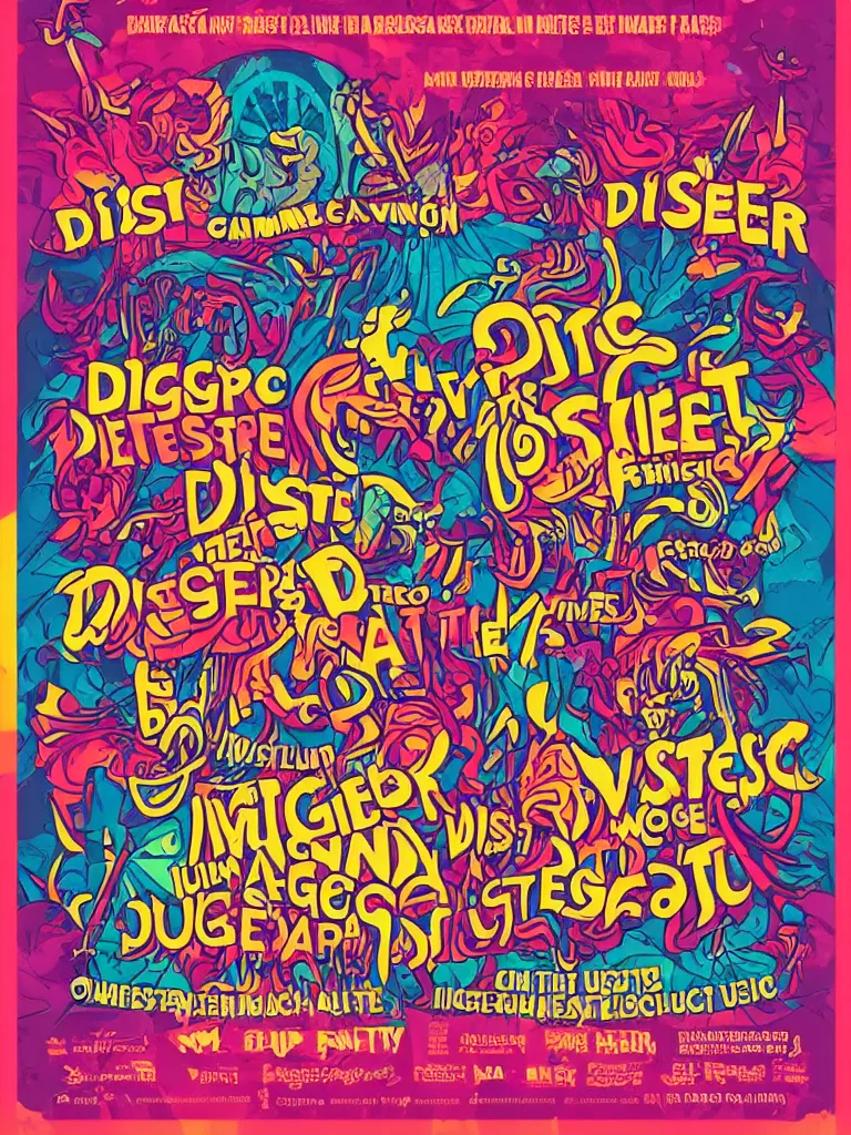 Image similar to poster for a music festival called diggerfest in the united kingdom, really good vibes, colorful, summer